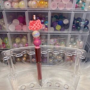 Hello Kitty Pink and Rose Gold Beaded Pen